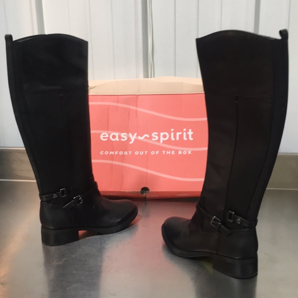 New WB Woman’s Easy Spirit Women's‎ Black Tall Riding Boots
